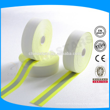 FR reflective tape of soft aramid backing in yellow-silver-yellow color